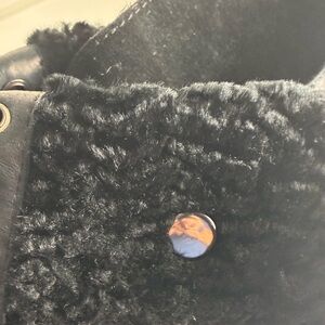 Black and fur combat real leather woman boots.DainevonFurstenberg